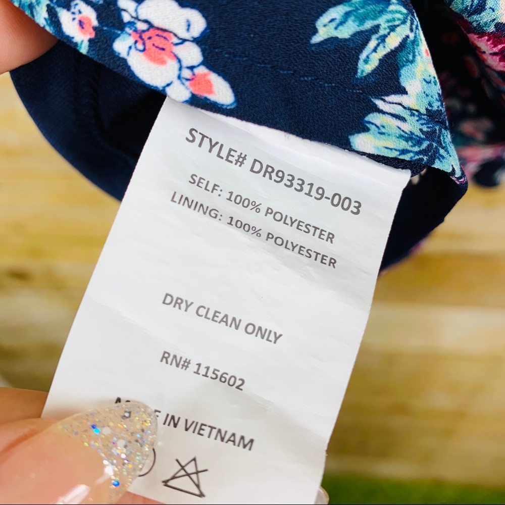 Lush Mini Dress Floral Navy Mulitcolor XS - Picture 4 of 5